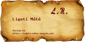 Ligeti Máté névjegykártya